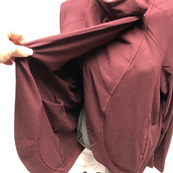 Rae Mode Burgundy Cowl Neck Wrap Cardigan Womens Size 3XL Stretch Jacket NEW - Picture 3 of 8
